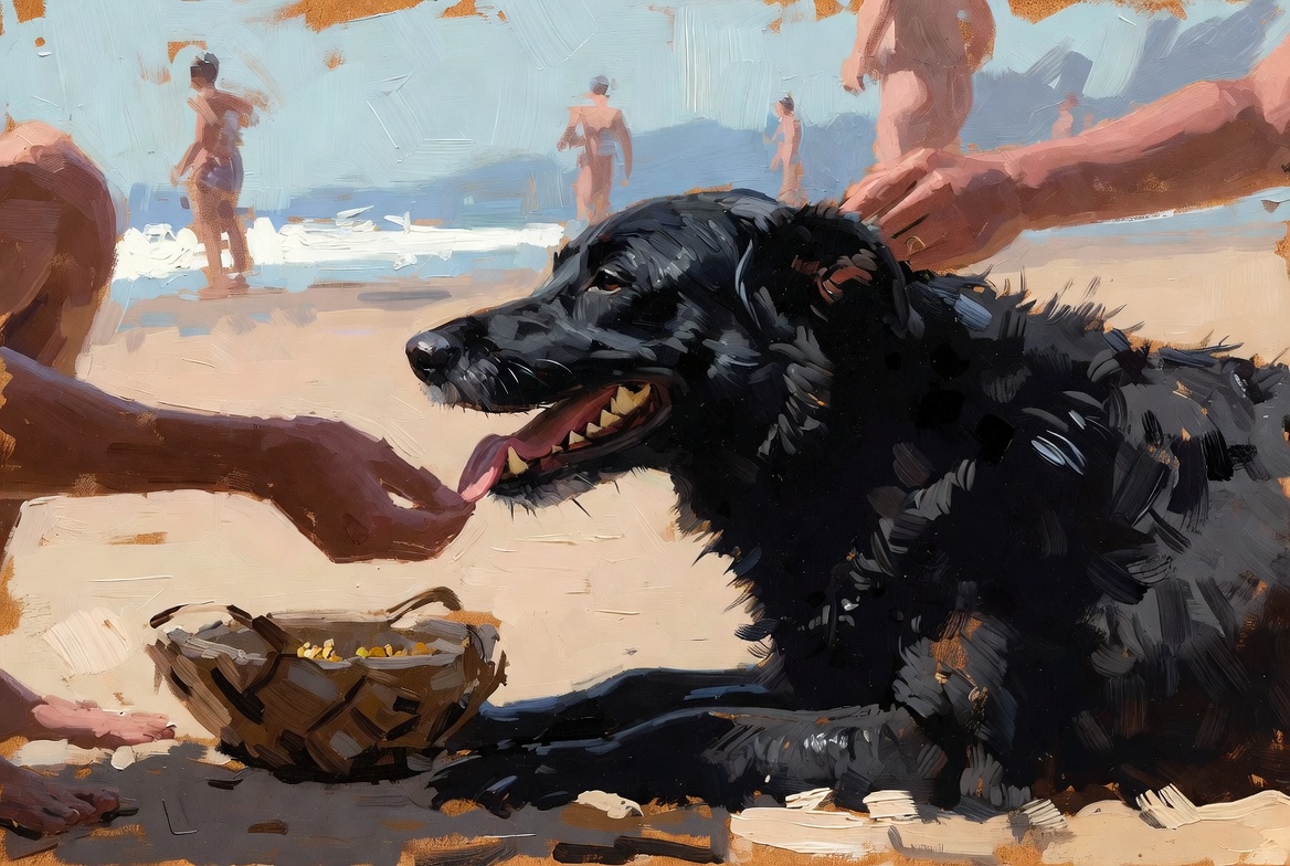 cachorro orelha comendo