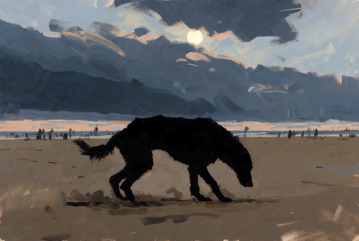 dog Orelha triste na noite